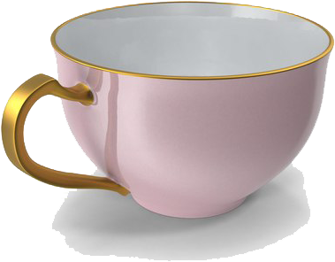 Elegant Pink Tea Cupwith Gold Trim PNG