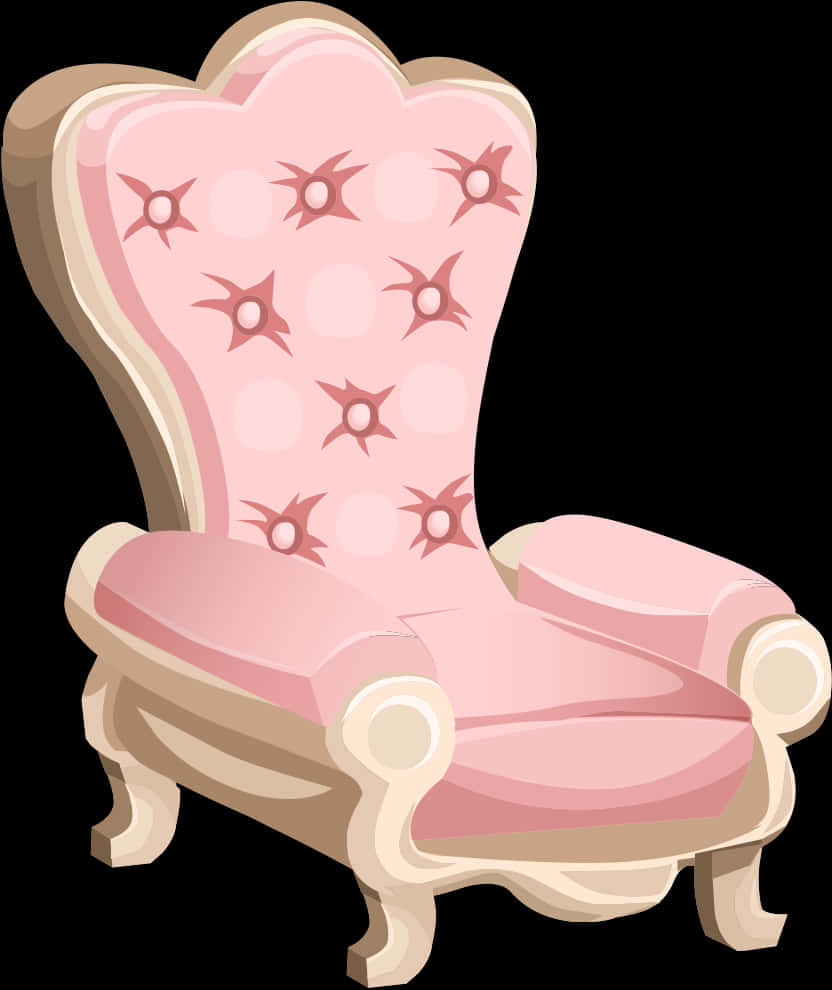 Elegant Pink Vintage Chair PNG
