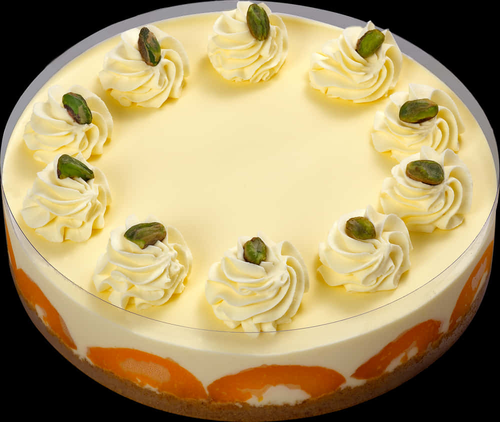 Elegant Pistachio Cream Cake PNG