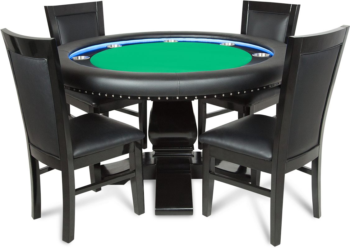 Elegant Poker Table Setup PNG