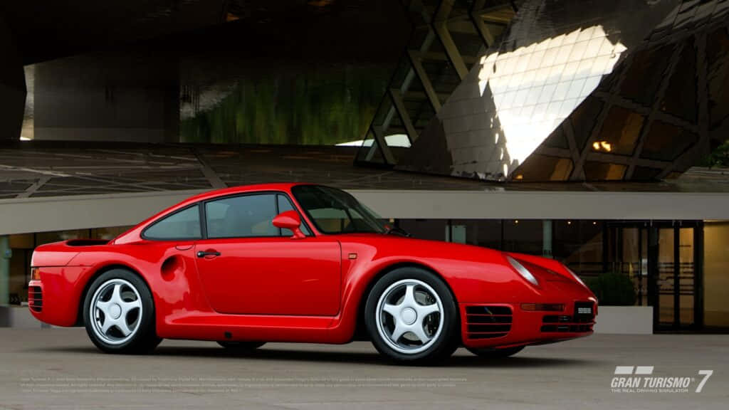 Elegant Porsche 959 I Sin Pristine Glans Bakgrunnsbildet