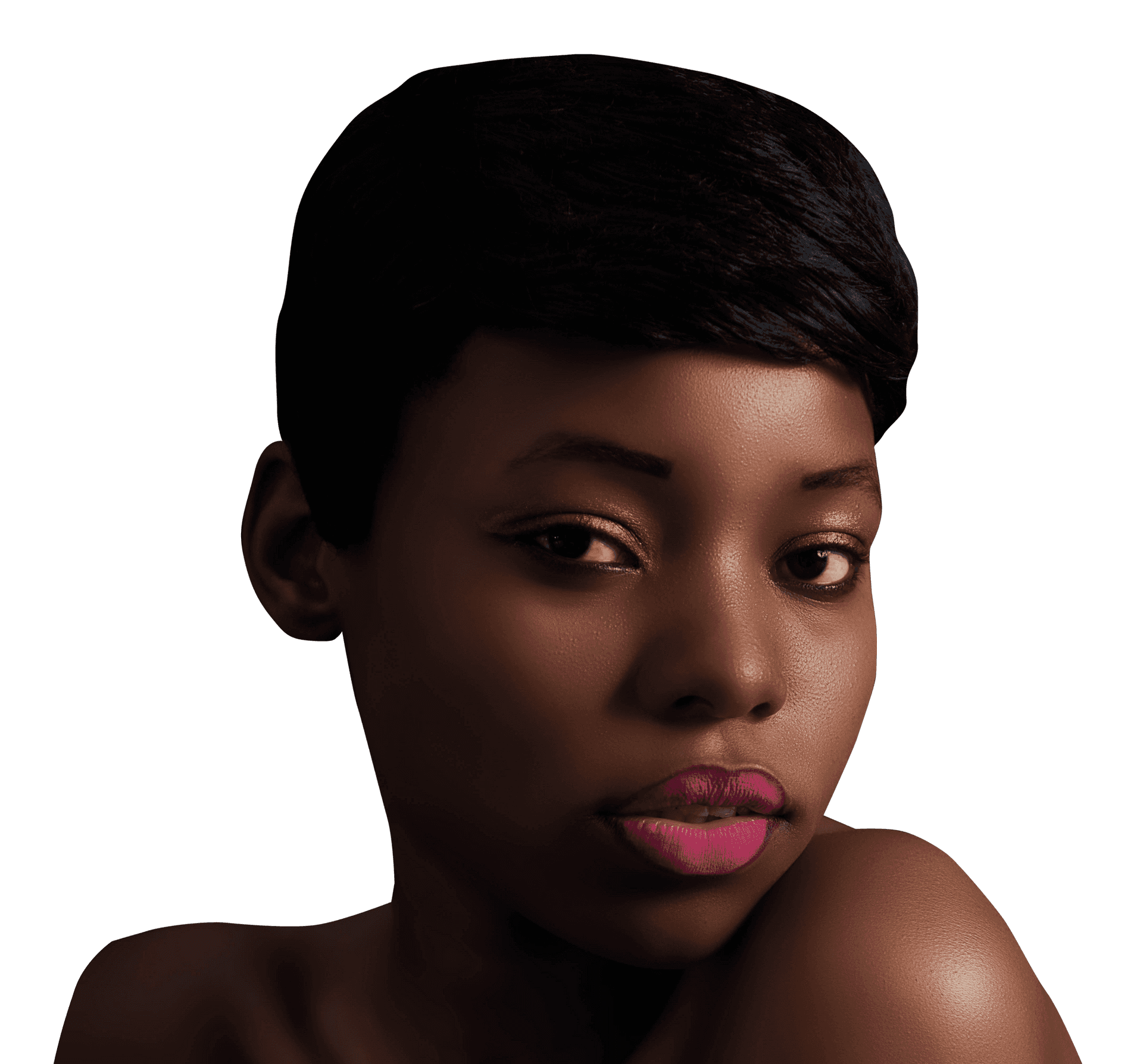 Elegant Portrait African Woman PNG