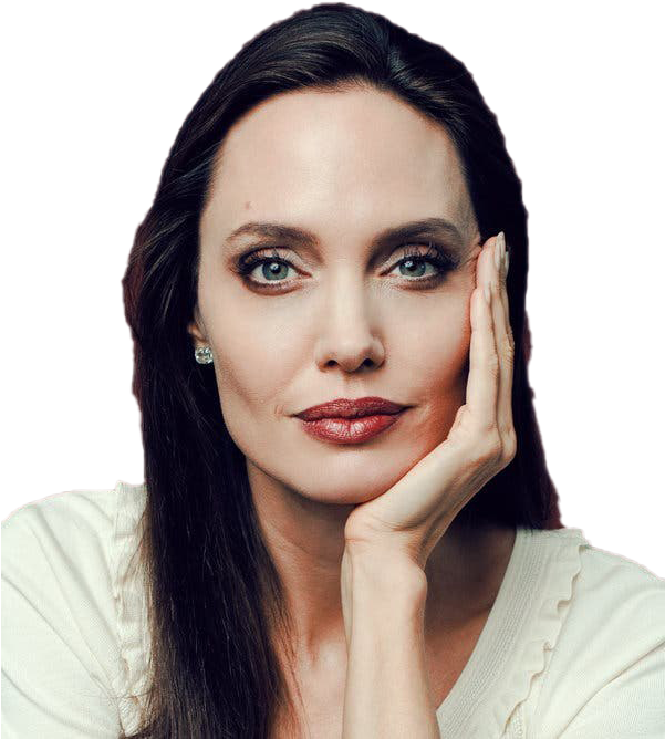 Elegant Portraitof Woman Resting Faceon Hand PNG