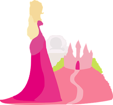 Elegant Princess Vector Illustration PNG