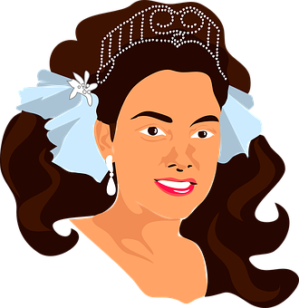 Elegant Princess Vector Portrait PNG