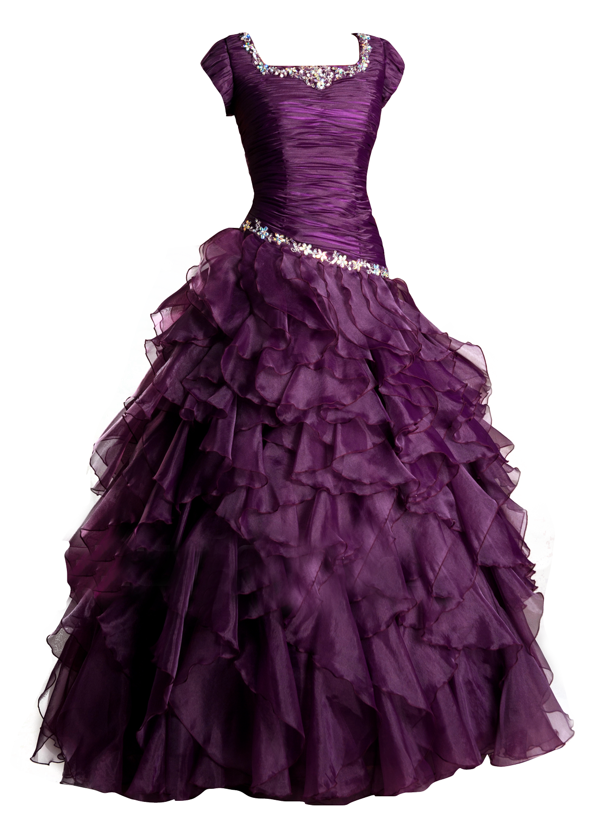 Elegant Purple Ball Gown PNG