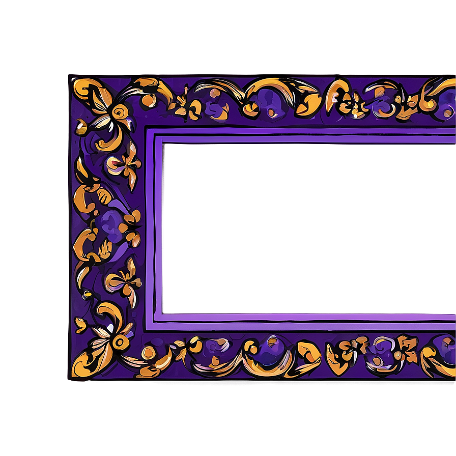 Elegant Purple Border Png Kvk PNG