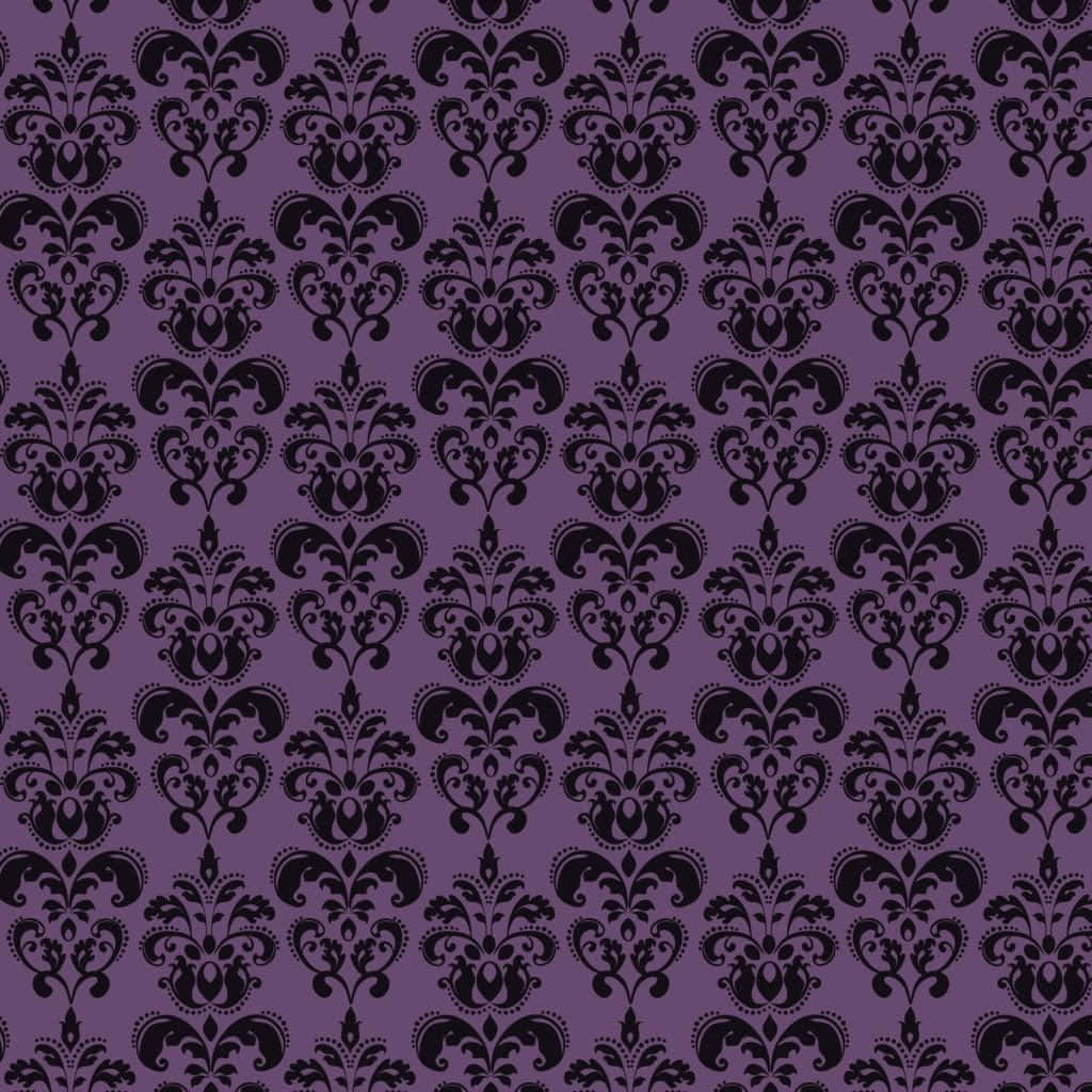 Elegant Purple Damask Pattern Wallpaper