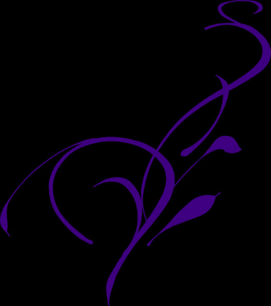 Elegant Purple Floral Corner Design PNG