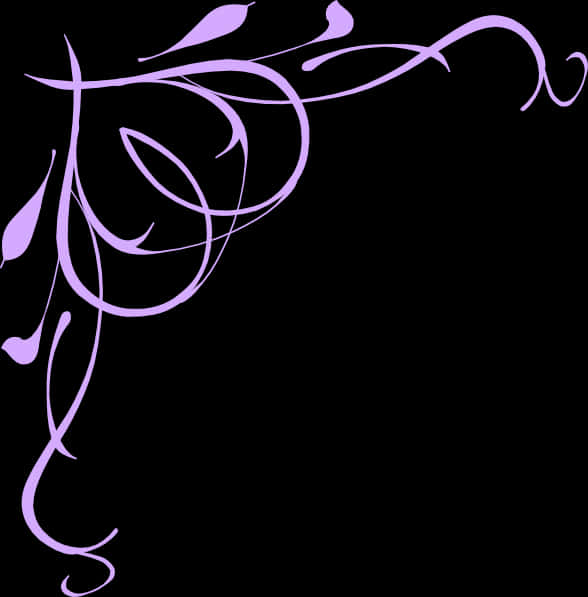 Elegant Purple Floral Wedding Border Design PNG