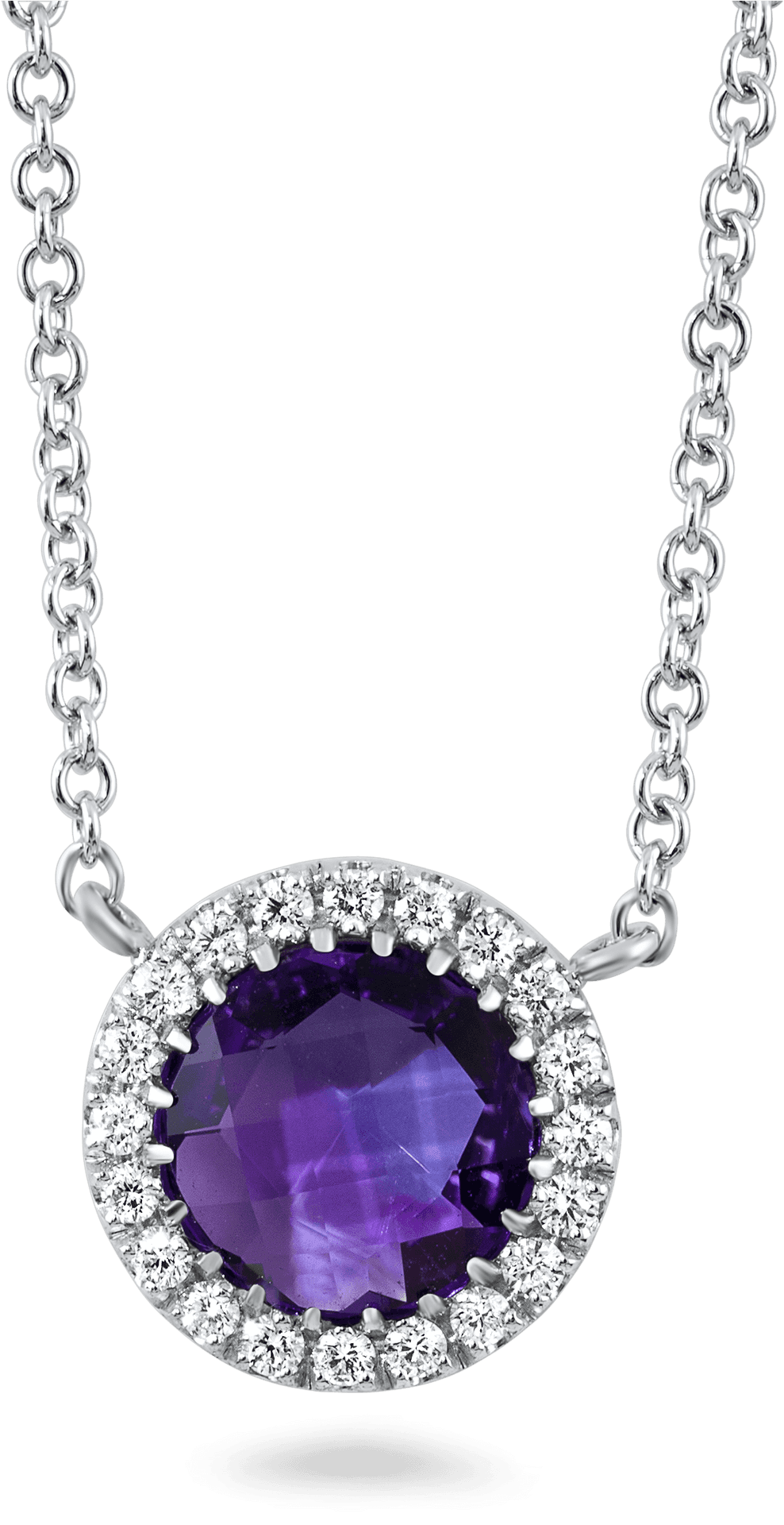 Elegant Purple Gemstone Diamond Necklace PNG