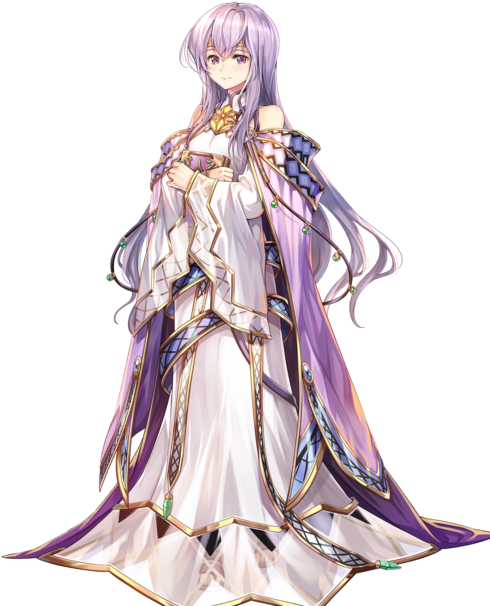Elegant Purple Haired Anime Character PNG