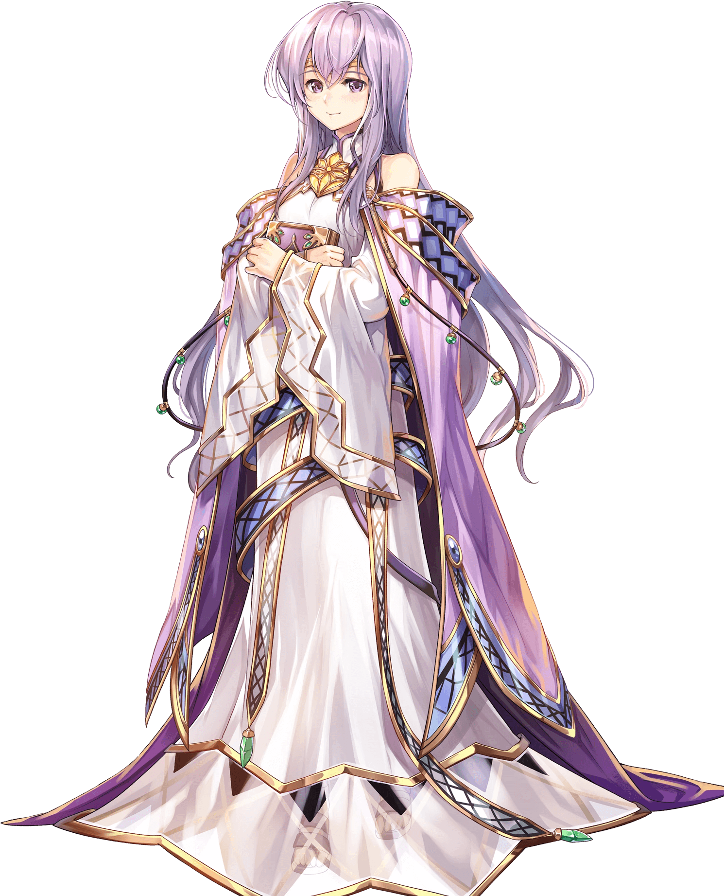 Elegant Purple Haired Anime Princess PNG