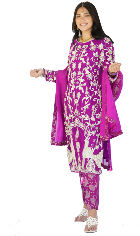 Elegant Purple Salwar Suit Model PNG