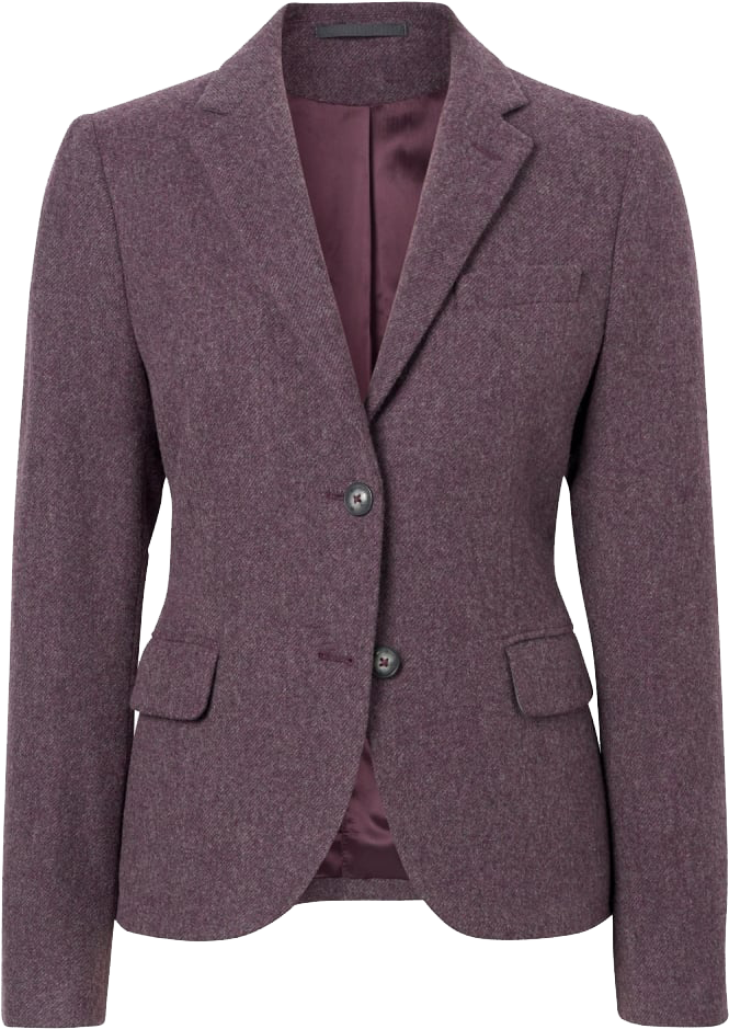 Elegant Purple Wool Blazer PNG