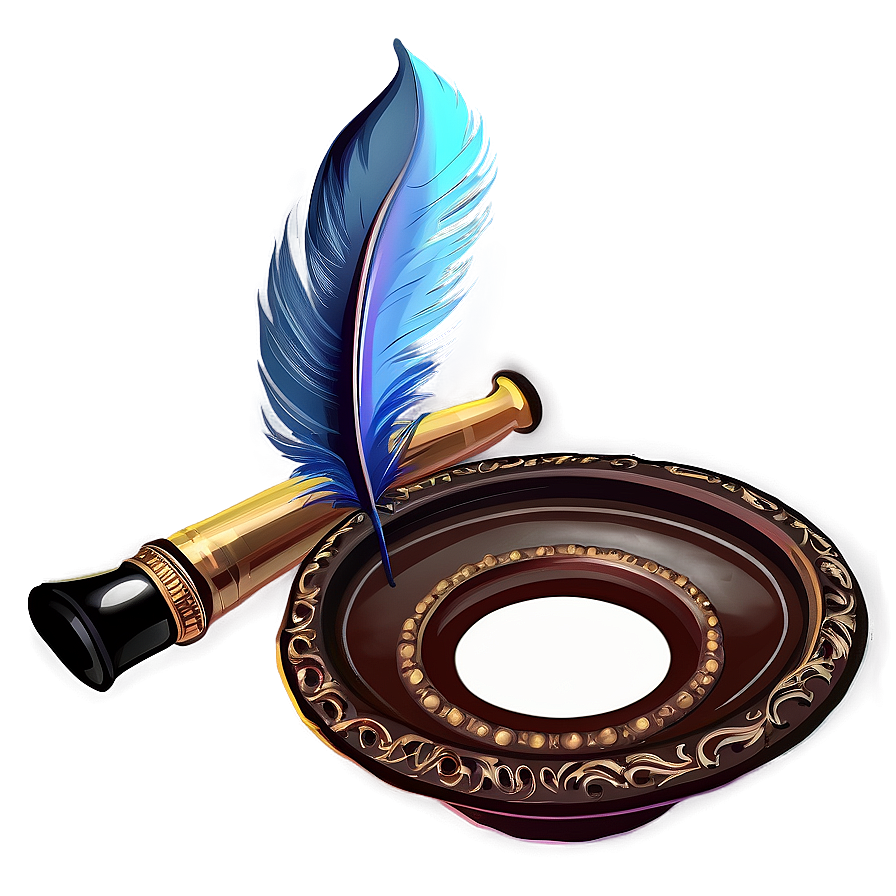 Elegant Quill And Inkwell Png 06122024 PNG