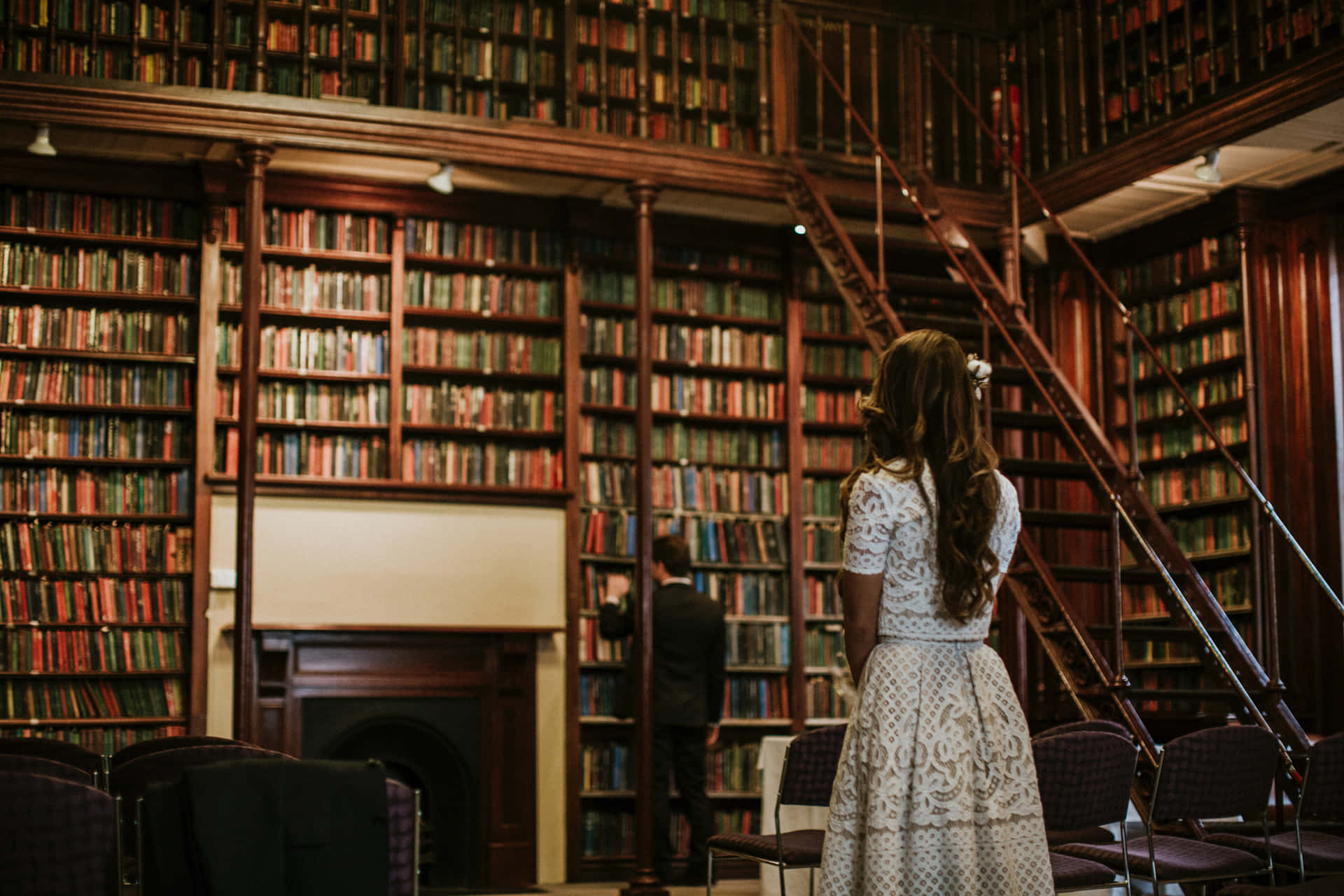 Elegant Reading Room Adelaide Library Wallpaper