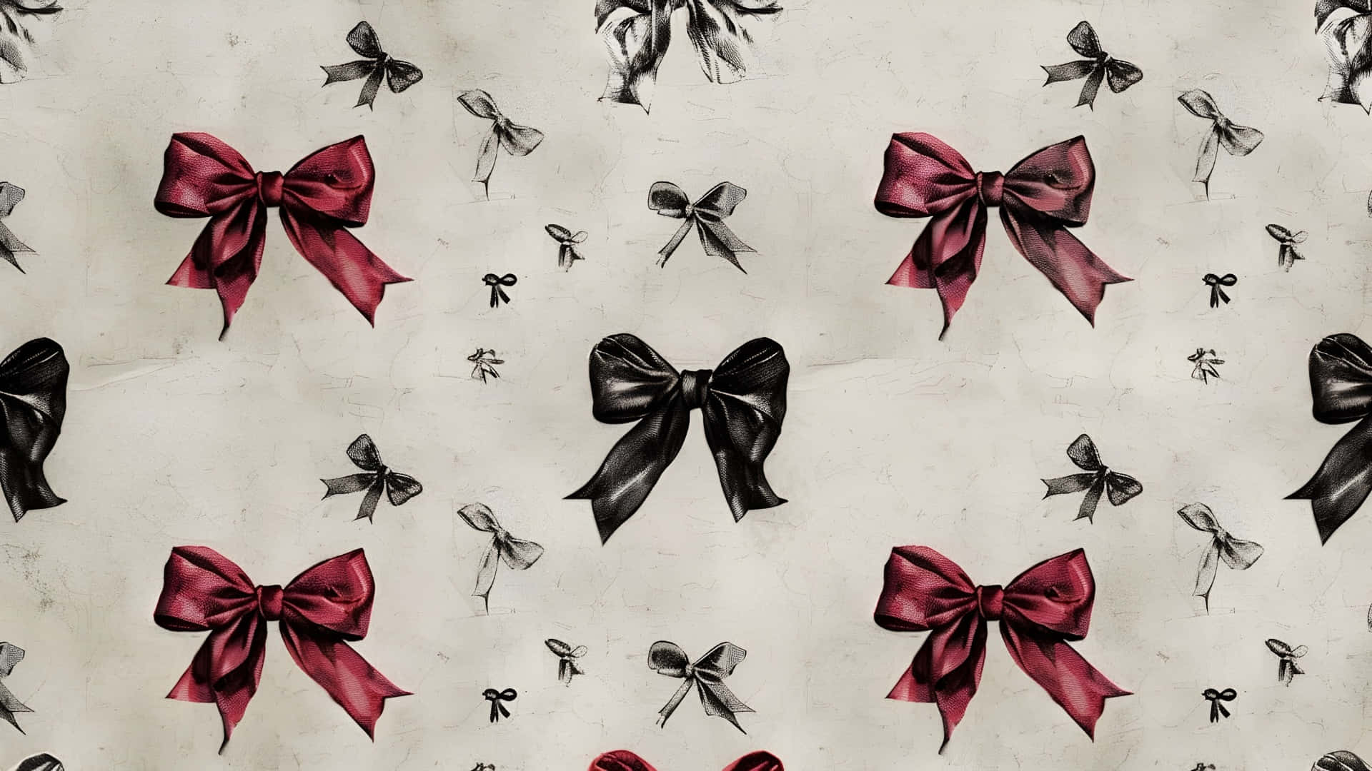 Elegant Red And Black Bows Wallpaper