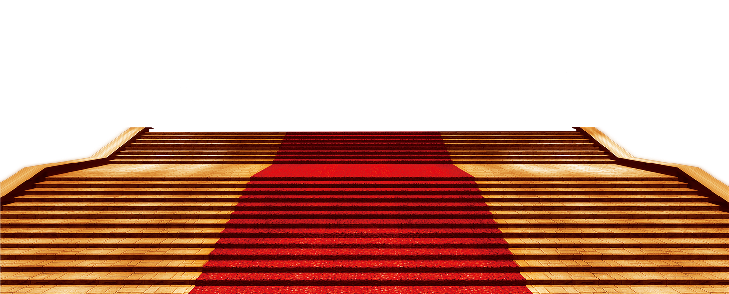 Elegant Red Carpet Stairs PNG