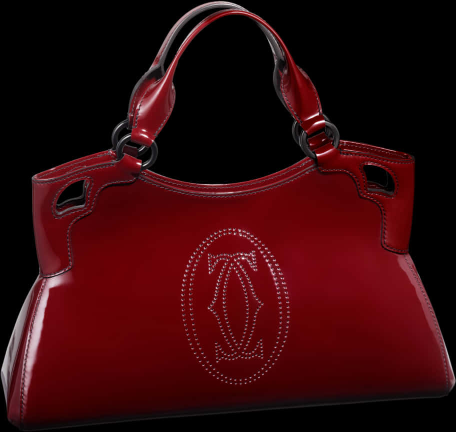 Elegant Red Designer Handbag PNG