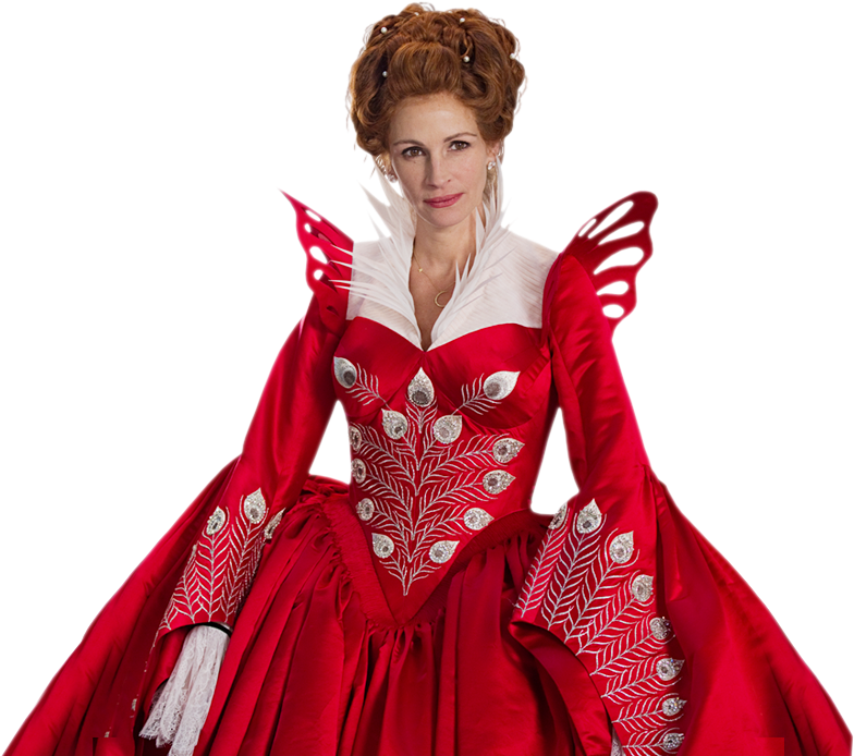 Elegant Red Dress Costume PNG