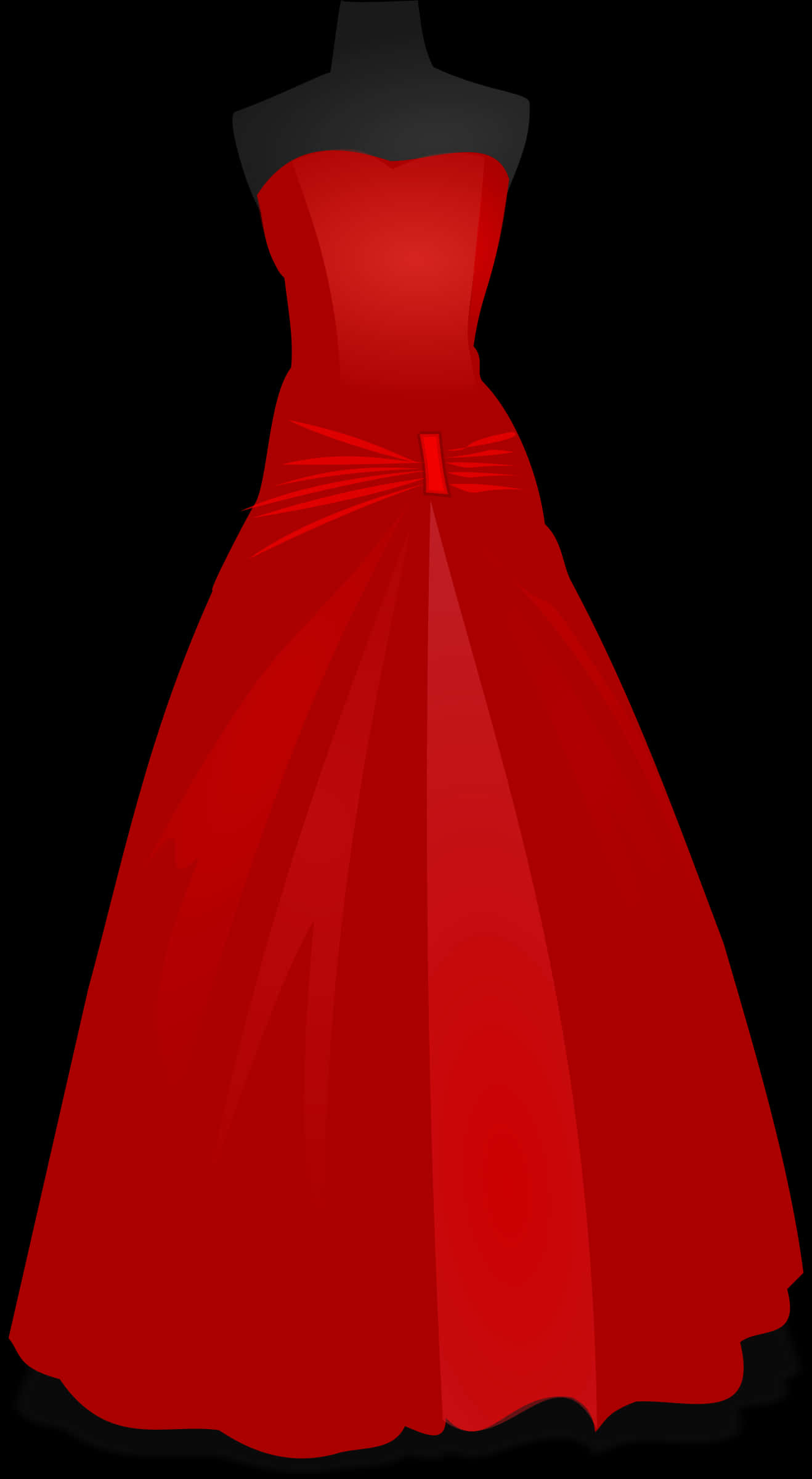 Elegant Red Evening Gown PNG