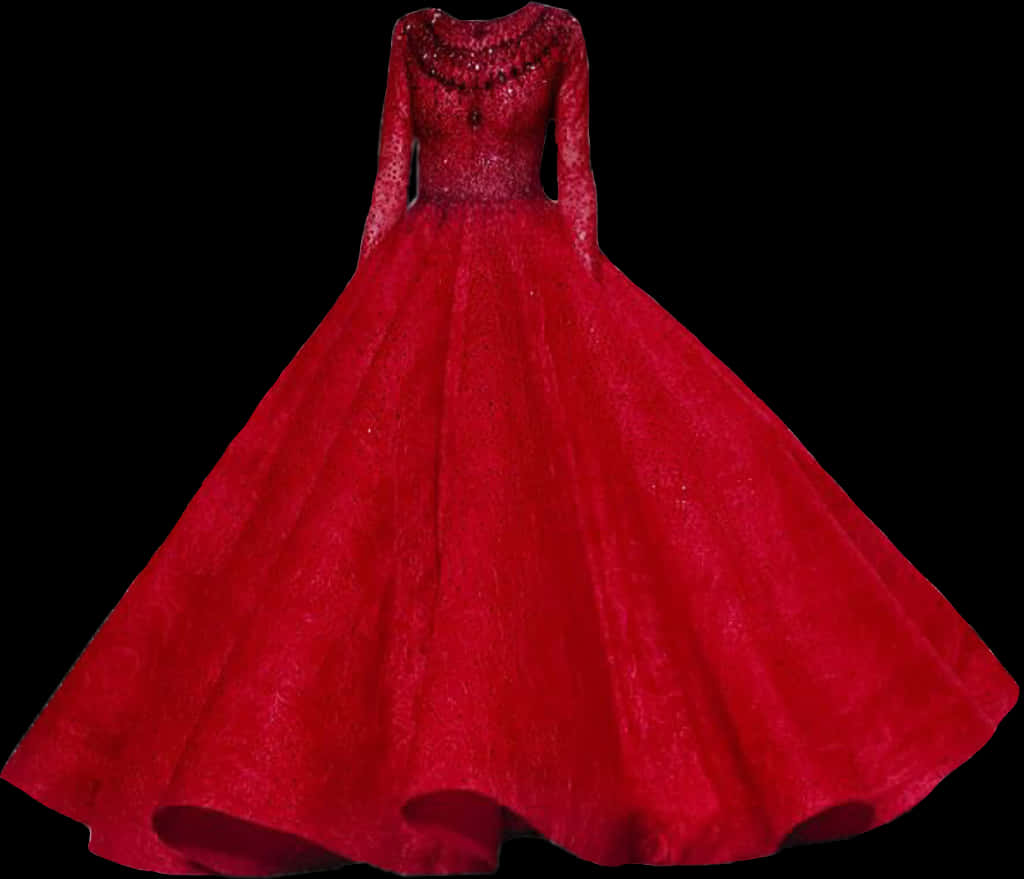 Elegant Red Evening Gown PNG