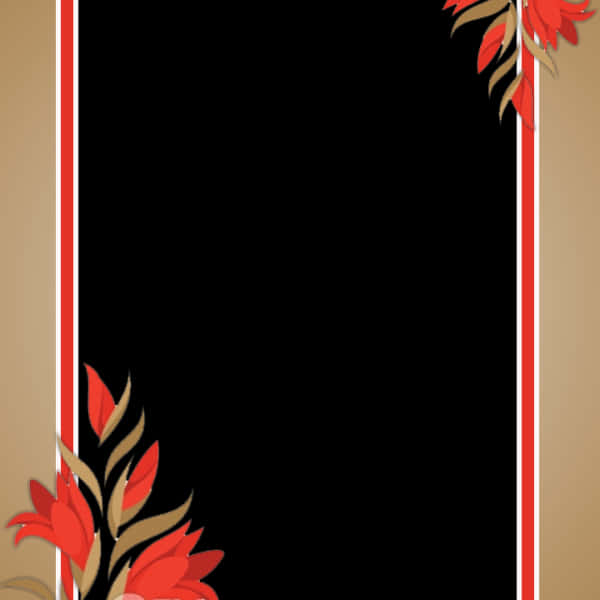 Elegant Red Floral Frame PNG