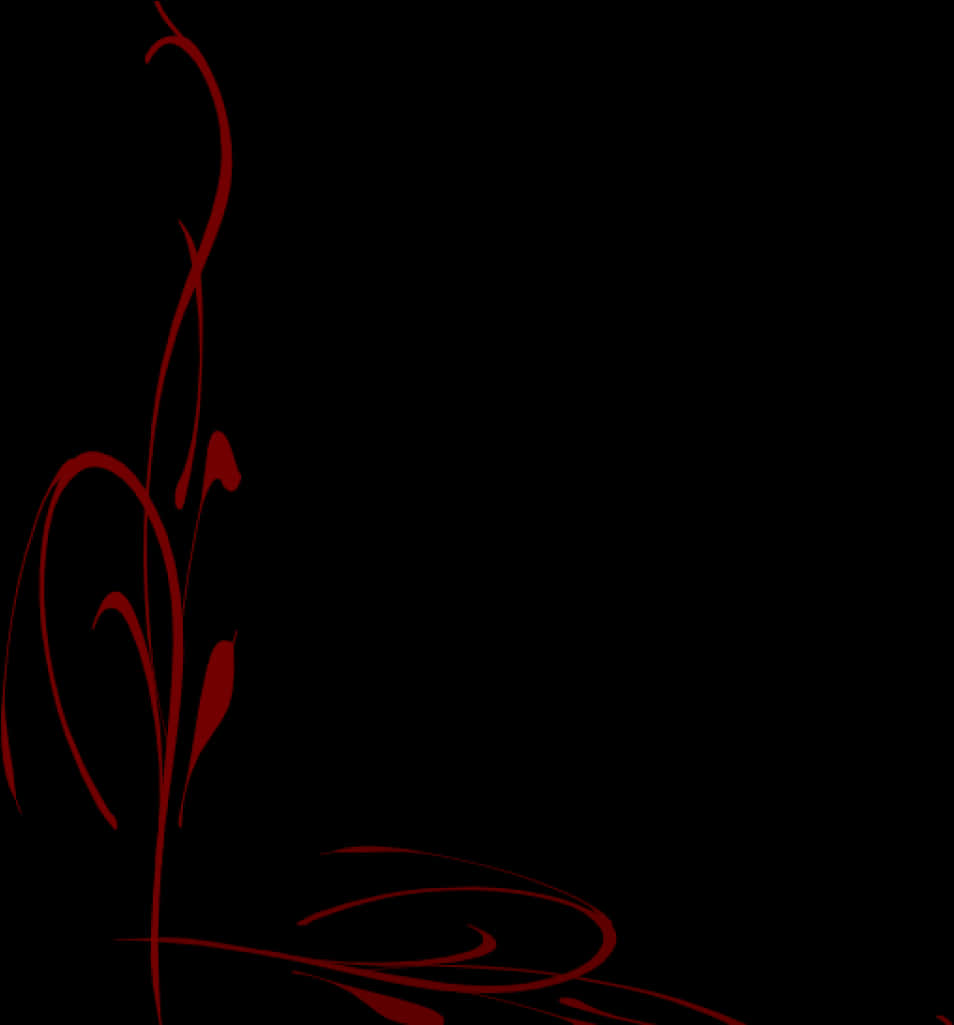 Elegant Red Floral Page Border PNG