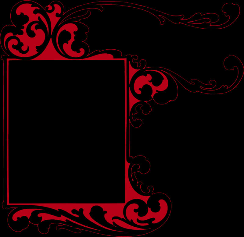 Elegant Red Floral Photo Frame PNG