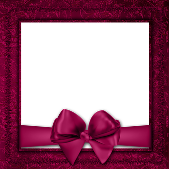 Elegant Red Framewith Bow PNG