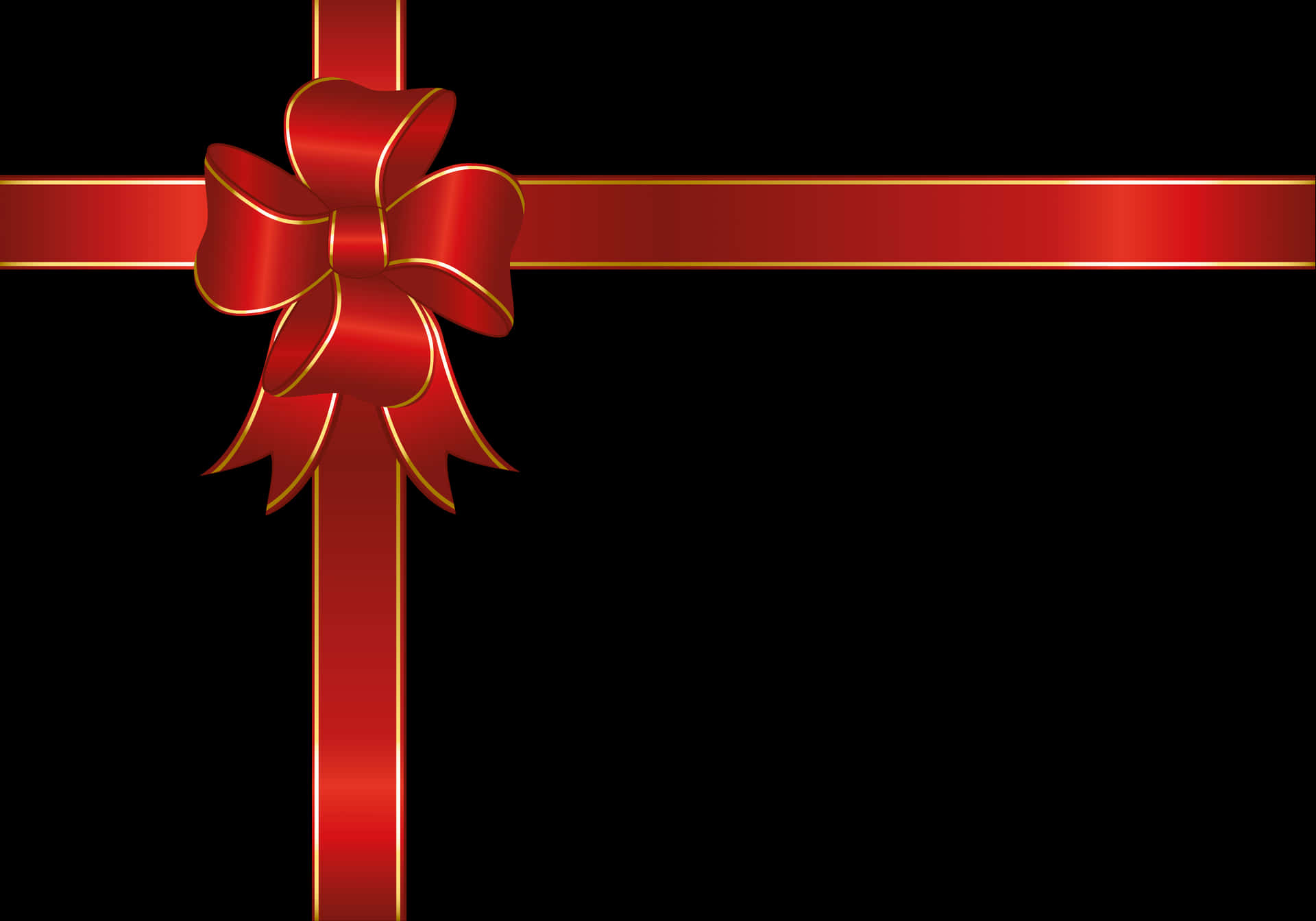 Elegant Red Gift Ribbon Bow PNG