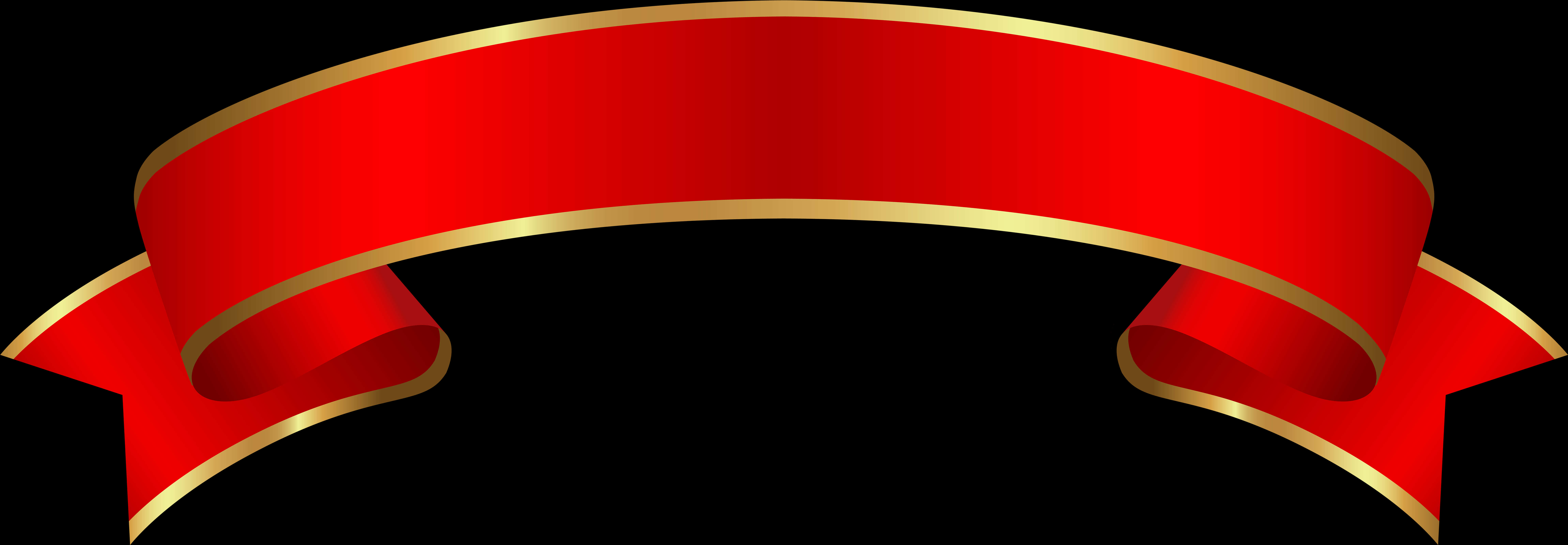 Elegant Red Gold Banner Ribbon PNG
