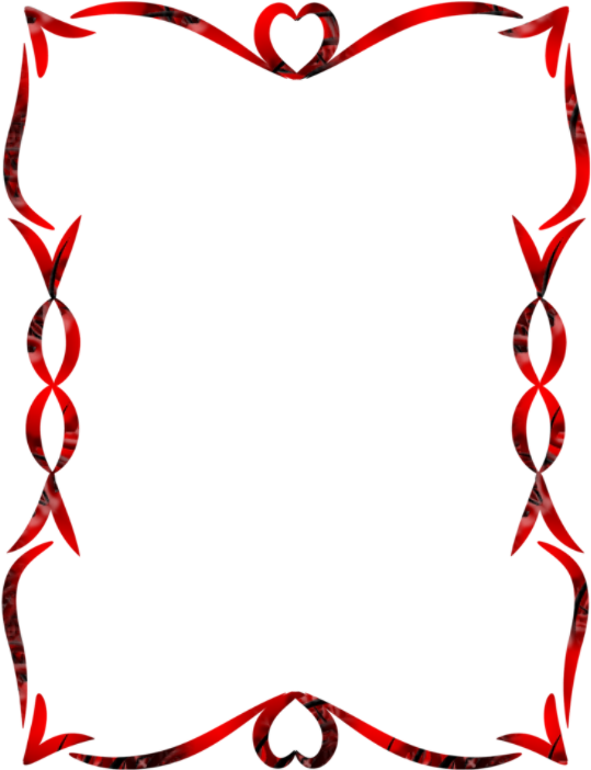 Elegant Red Heart Frame PNG