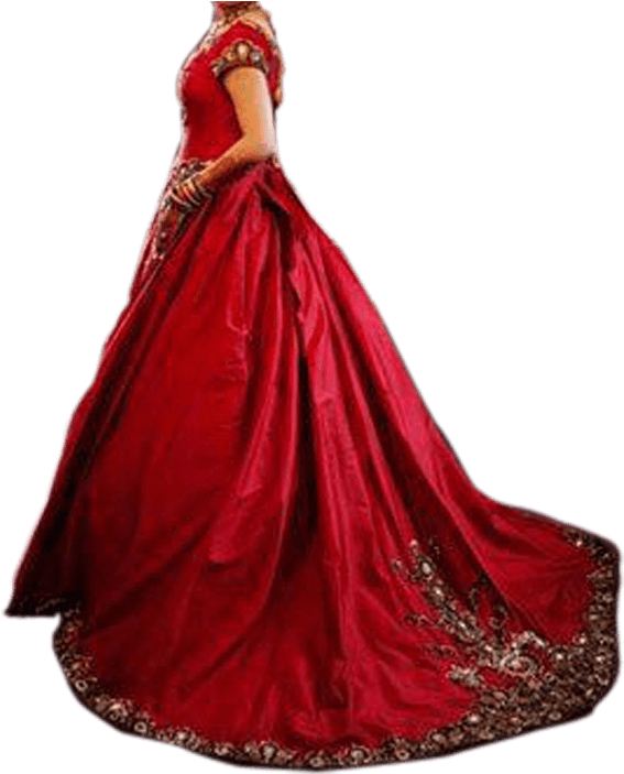 Elegant Red Lehenga Design PNG