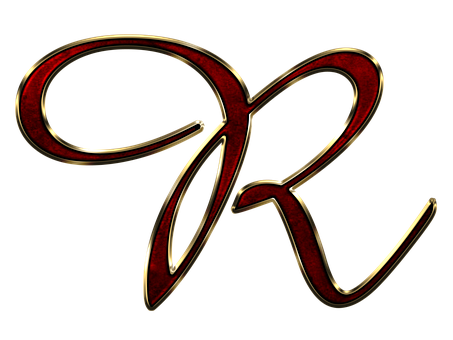 Elegant Red Letter R PNG