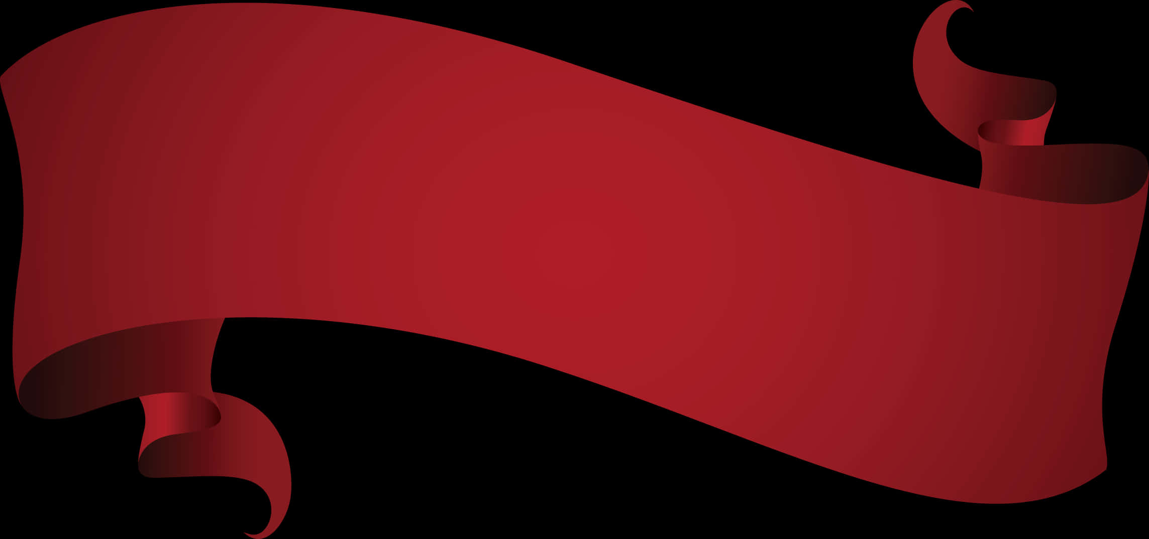 Elegant Red Ribbon Banner PNG