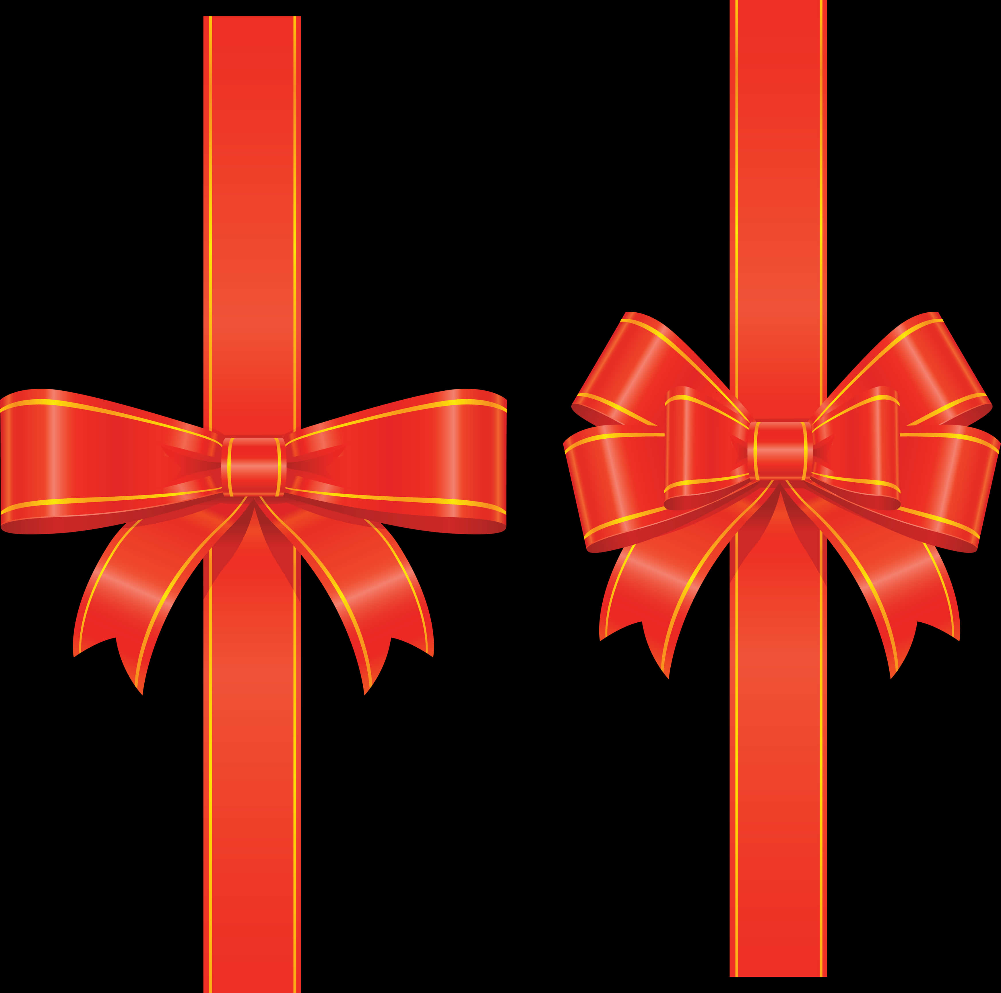 Elegant Red Ribbon Bows PNG