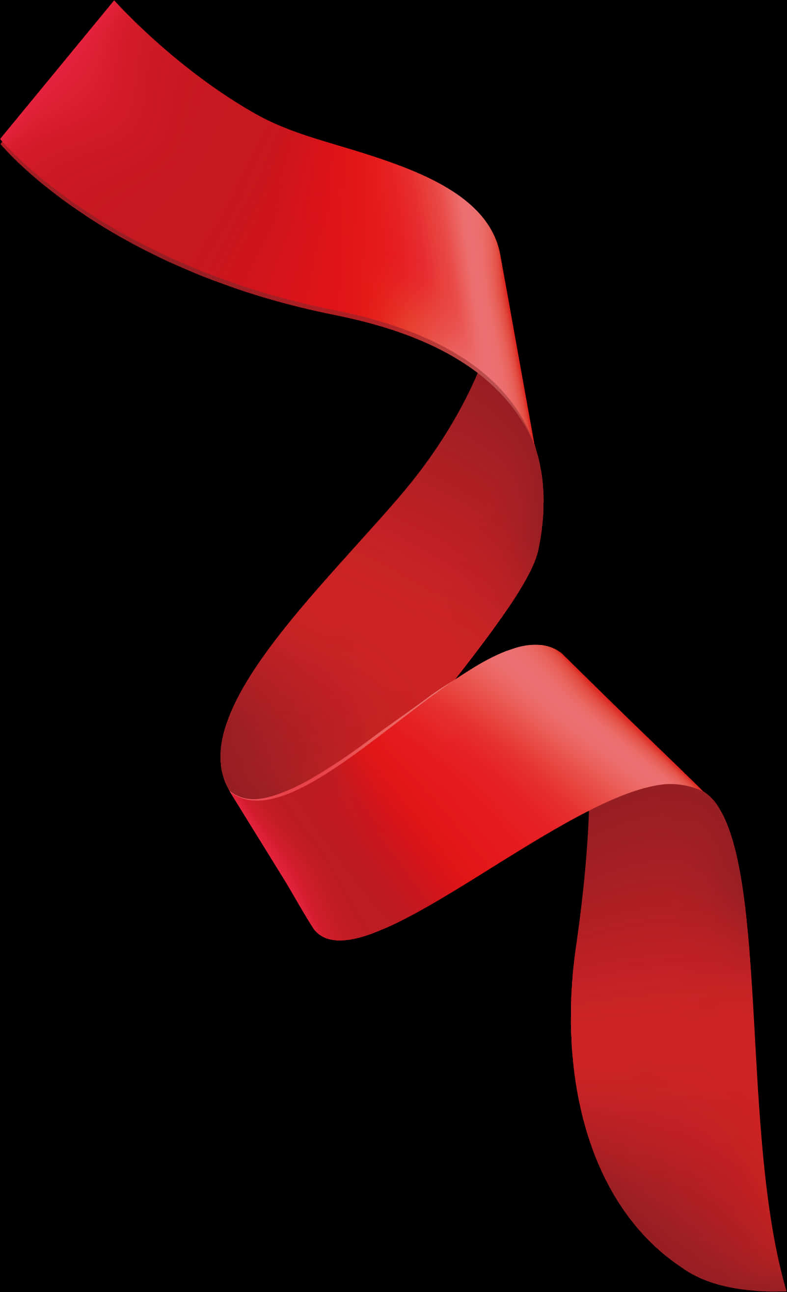 Elegant Red Ribbonon Black Background PNG