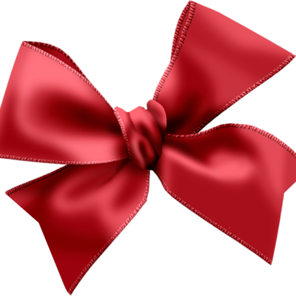 Elegant Red Satin Bow PNG