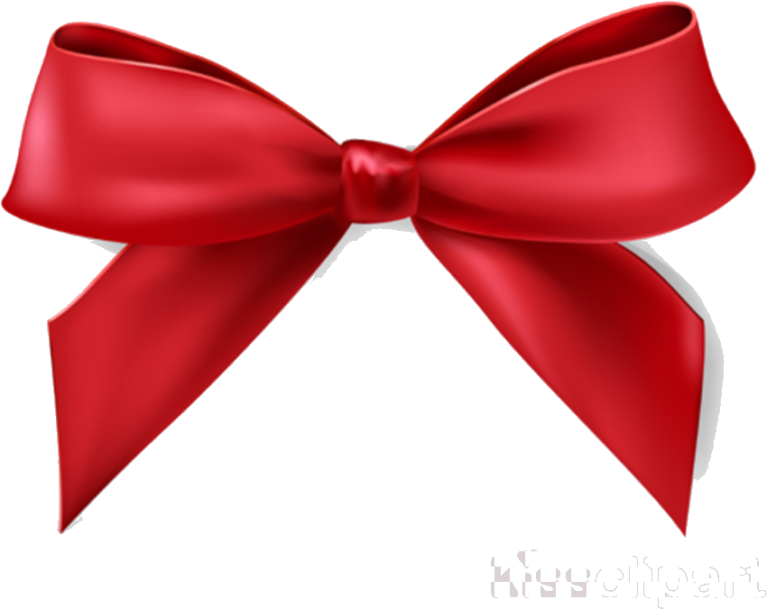 Elegant Red Satin Bow PNG