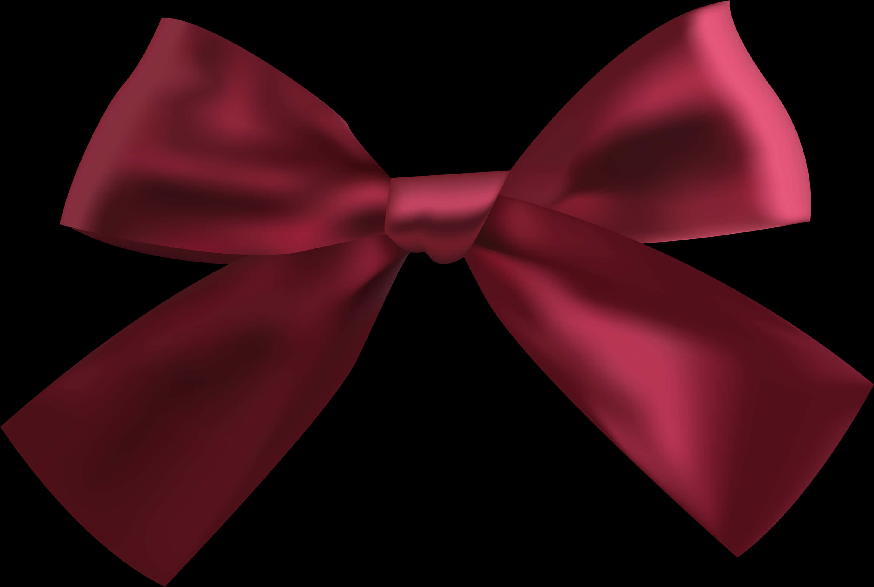 Elegant Red Satin Bow PNG