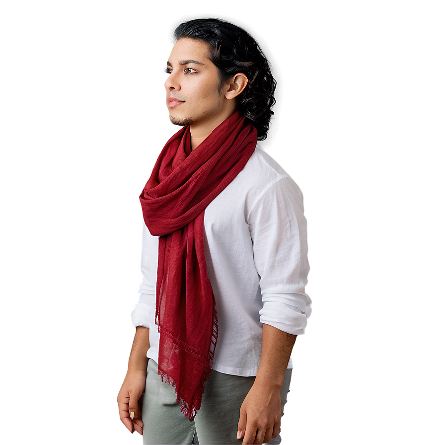 Elegant Red Scarf Png 06252024 PNG