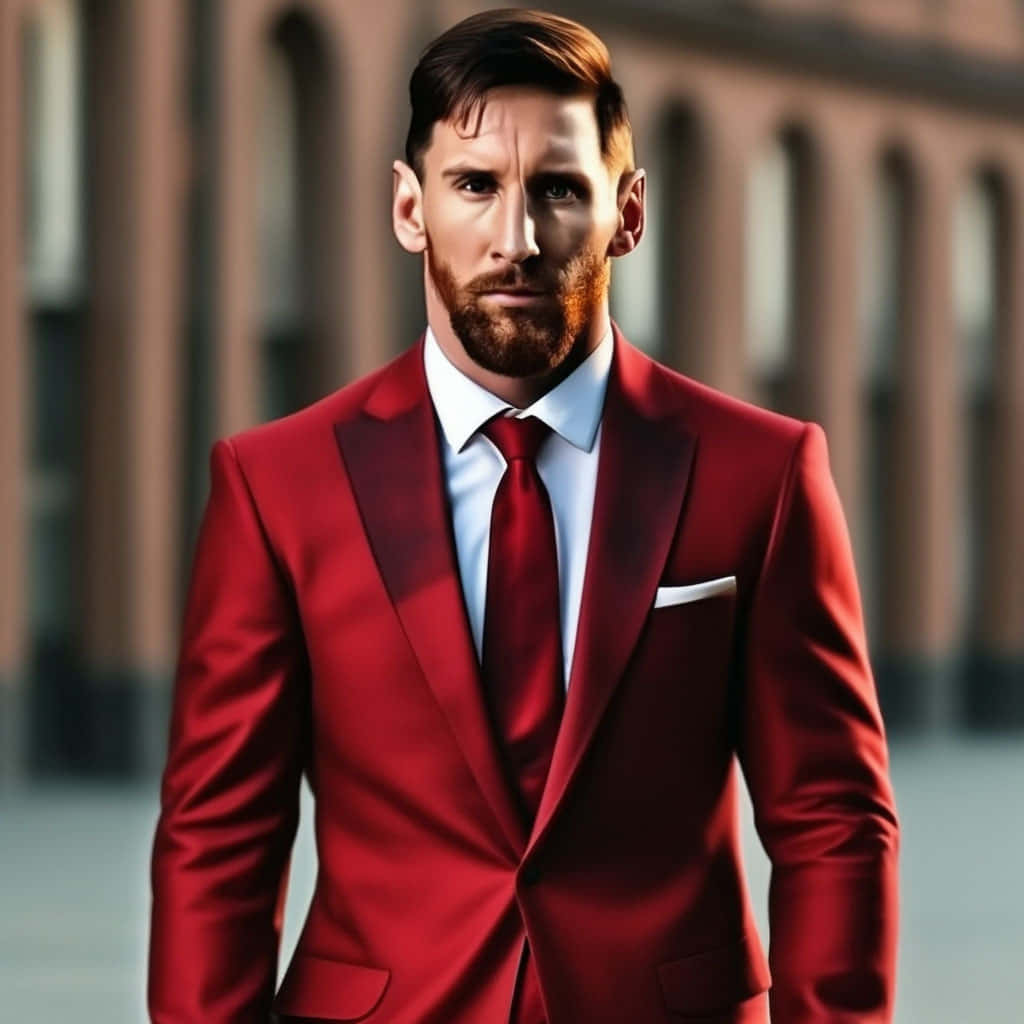 Elegant Red Suit Man Wallpaper