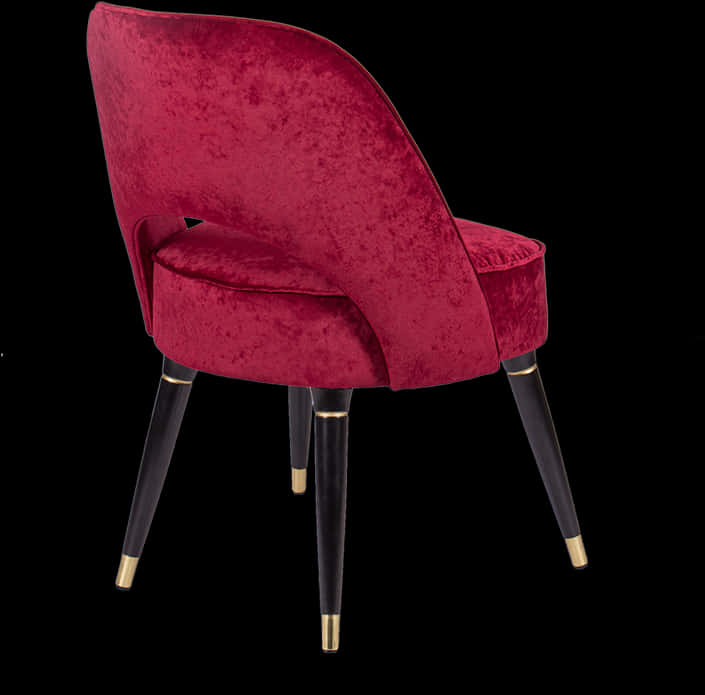Elegant Red Velvet Accent Chair PNG
