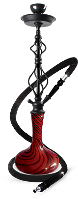 Elegant Redand Black Hookah PNG