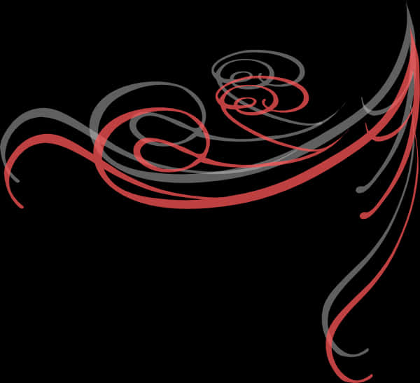 Elegant Redand Black Swirls PNG