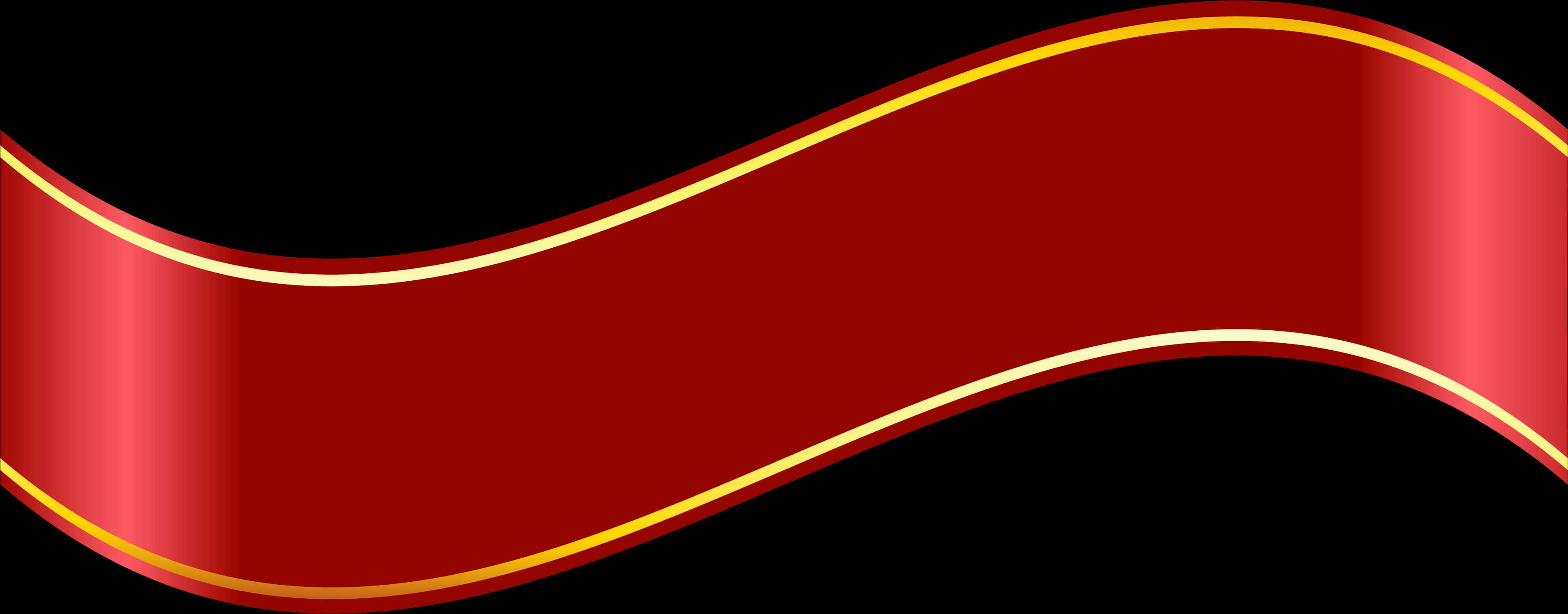 Elegant Redand Gold Banner PNG