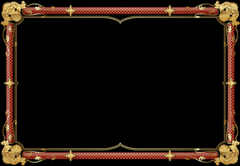 Elegant Redand Gold Certificate Border PNG