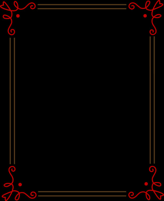 Elegant Redand Gold Frame PNG